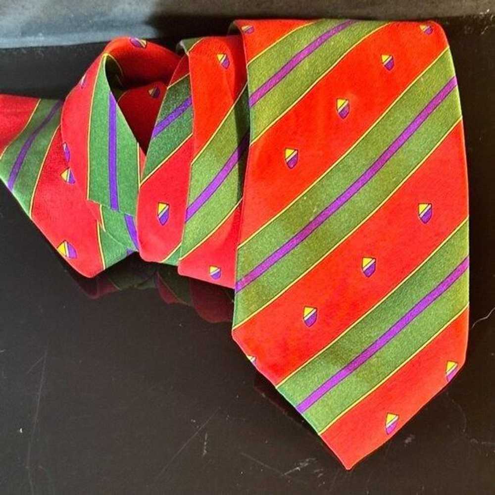 Emanuel Ungaro Emanuel Ungaro Silk Tie Red Green … - image 3