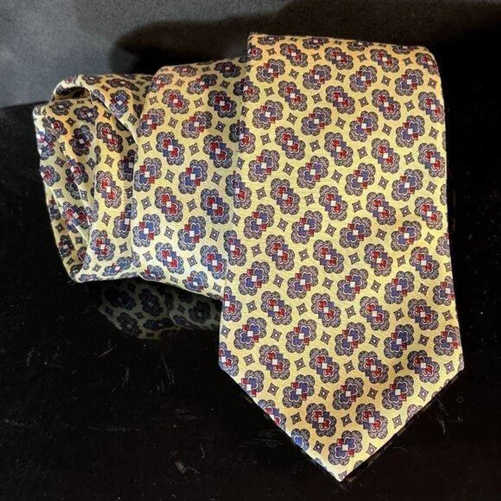 Dior Christian Dior Red Silk Tie Black Yellow Mid… - image 1