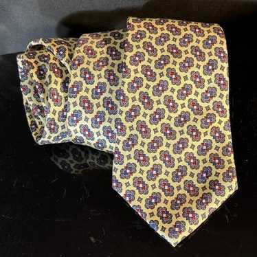 Dior Christian Dior Red Silk Tie Black Yellow Mid… - image 1