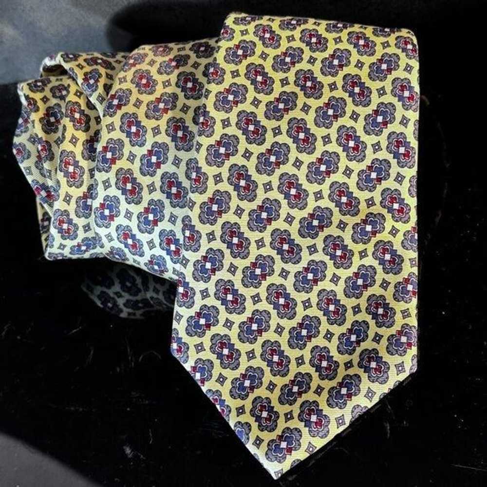 Dior Christian Dior Red Silk Tie Black Yellow Mid… - image 2