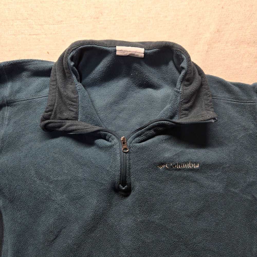 Vintage Columbia Blue Zip Up Light Weight Sweater… - image 1