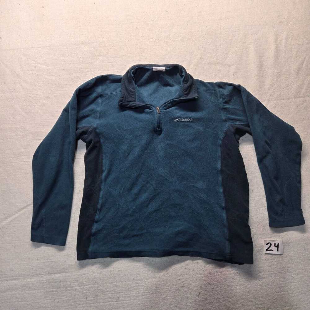 Vintage Columbia Blue Zip Up Light Weight Sweater… - image 2