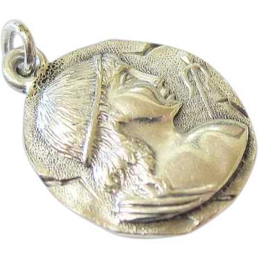 Vintage Sterling Silver Medallion Watch Fob Charm