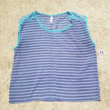 Route 66 Route 66 Blue Striped Tank Top Shirt Sle… - image 1