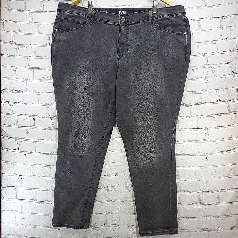 Vintage Evri Jeans Womens Plus Sz 24W Gray Skinny - image 1