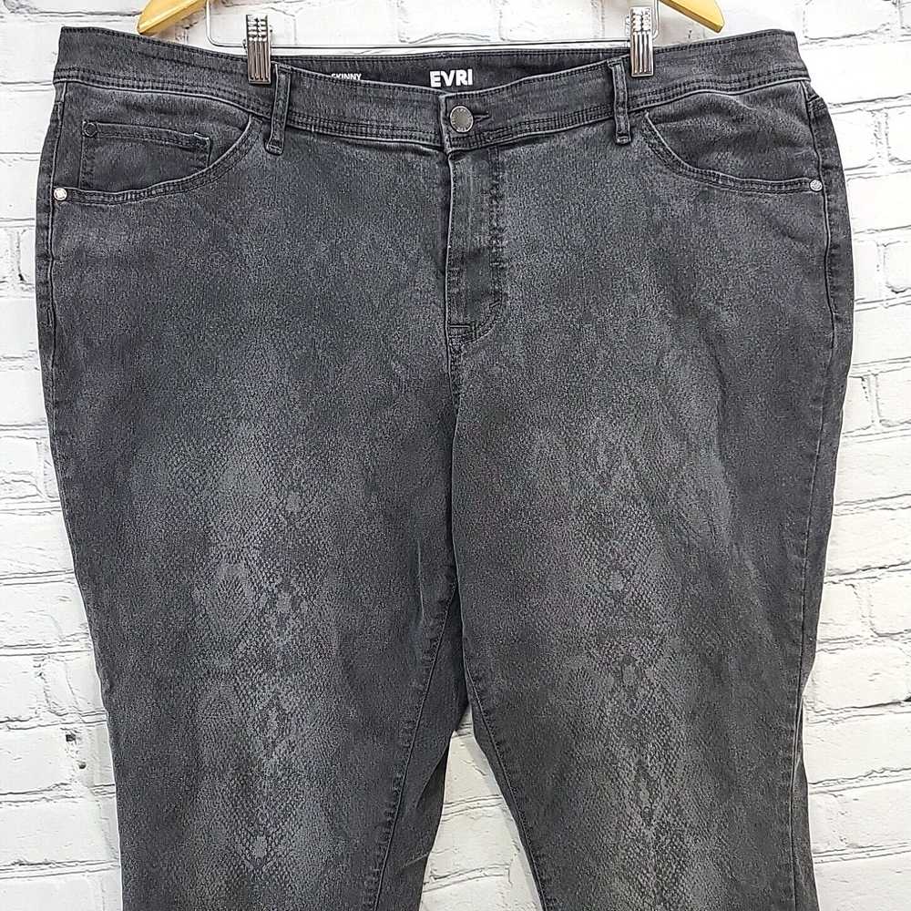 Vintage Evri Jeans Womens Plus Sz 24W Gray Skinny - image 3