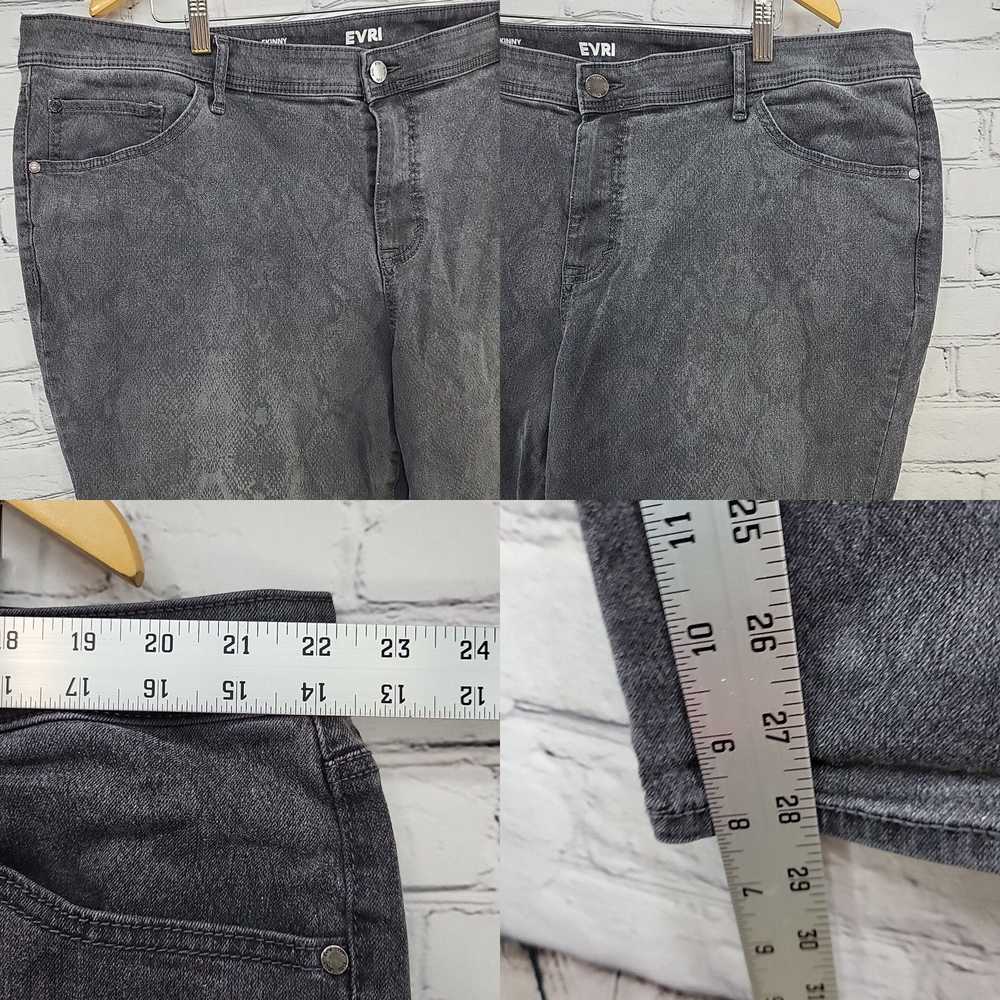Vintage Evri Jeans Womens Plus Sz 24W Gray Skinny - image 4