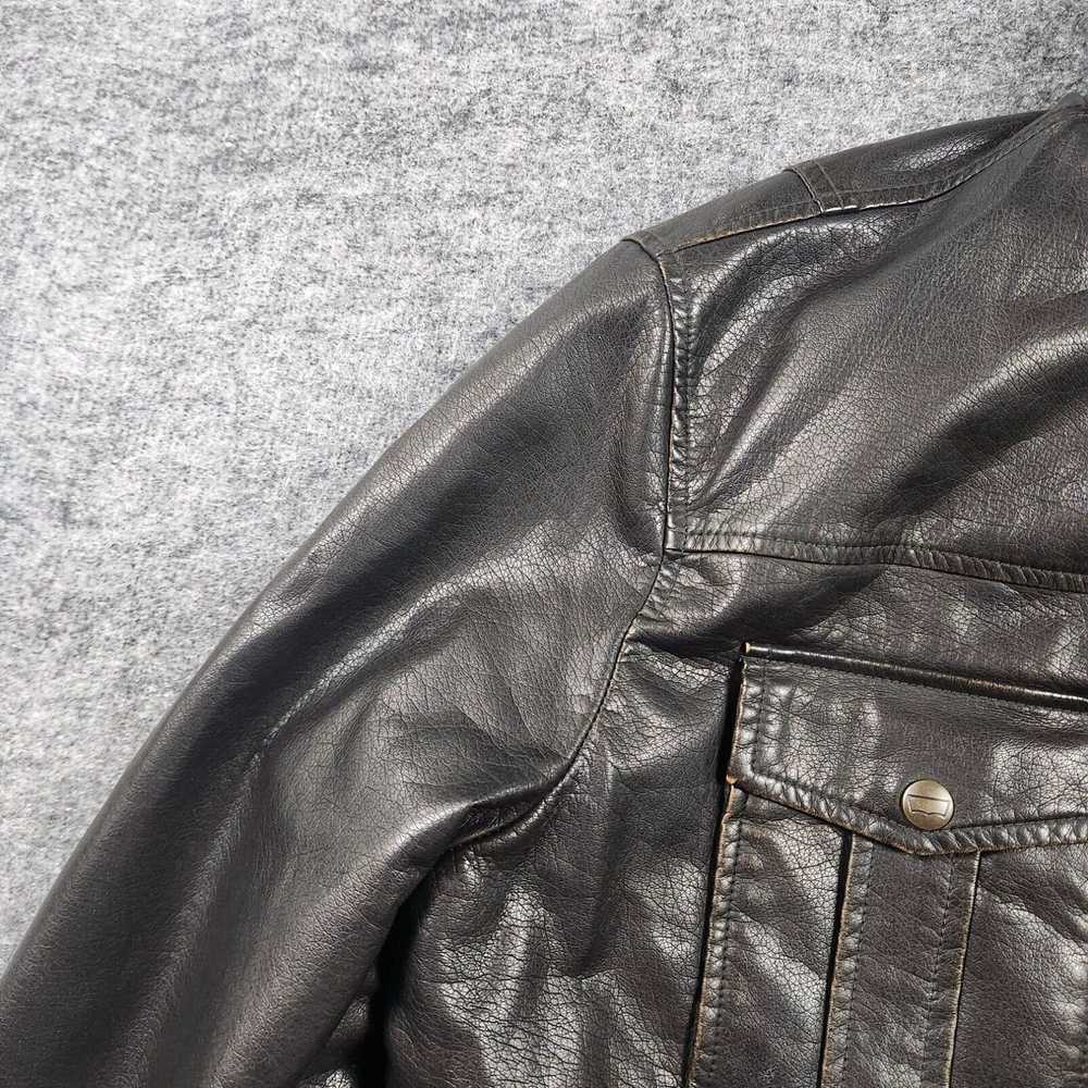 Levi's Levi's Men's Medium Brown Leather Jacket L… - image 3