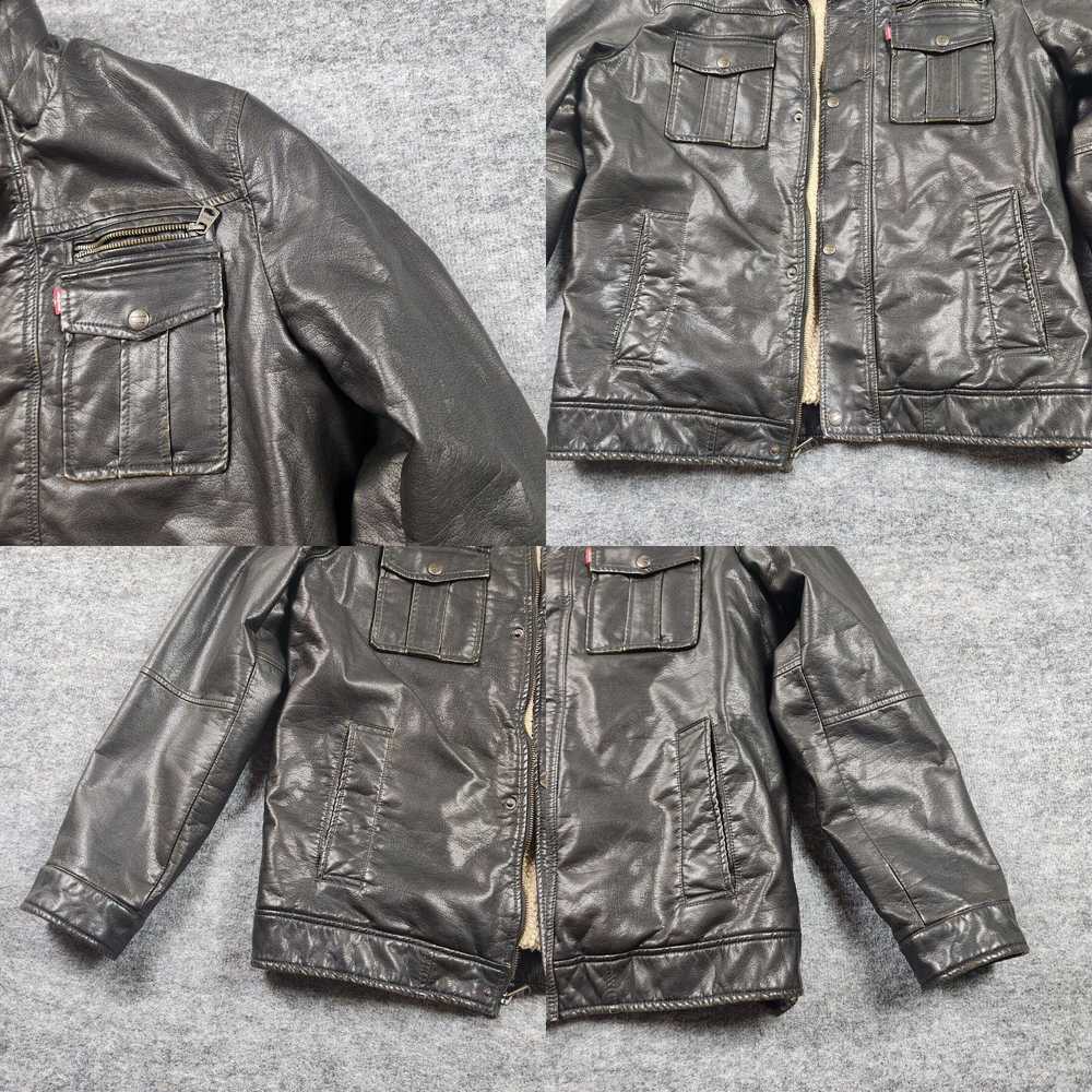 Levi's Levi's Men's Medium Brown Leather Jacket L… - image 4