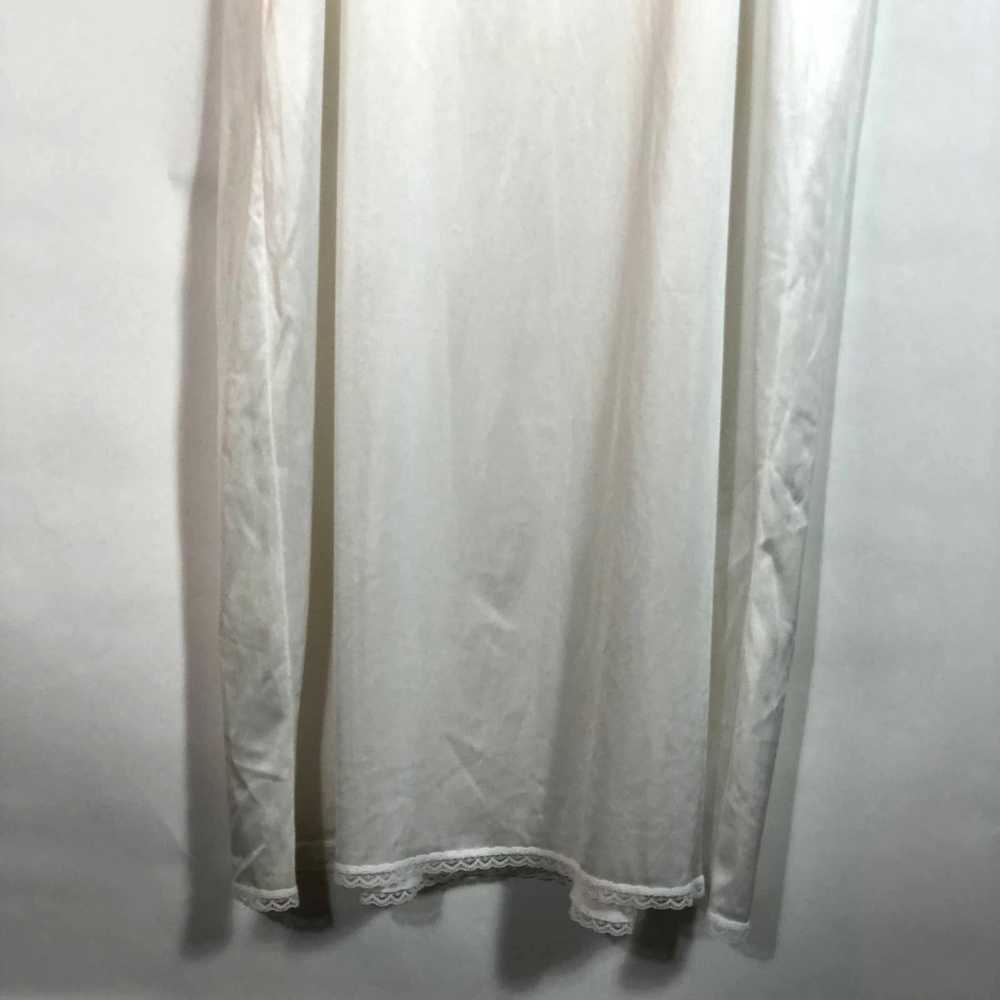 Vintage 1990s White Nylon Lace Trimmed Slip Dress… - image 6