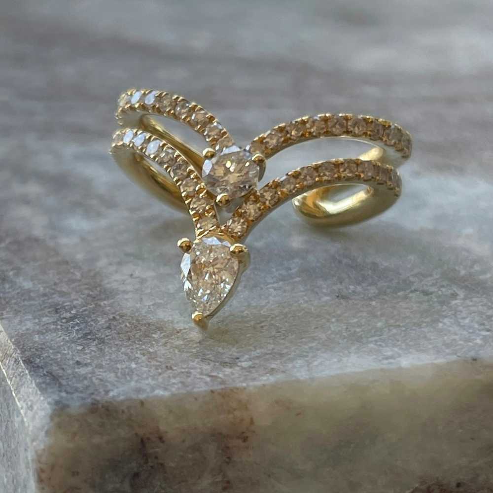 Shay Jewelry 18k Yellow Gold Teardrop Diamond Ear… - image 3