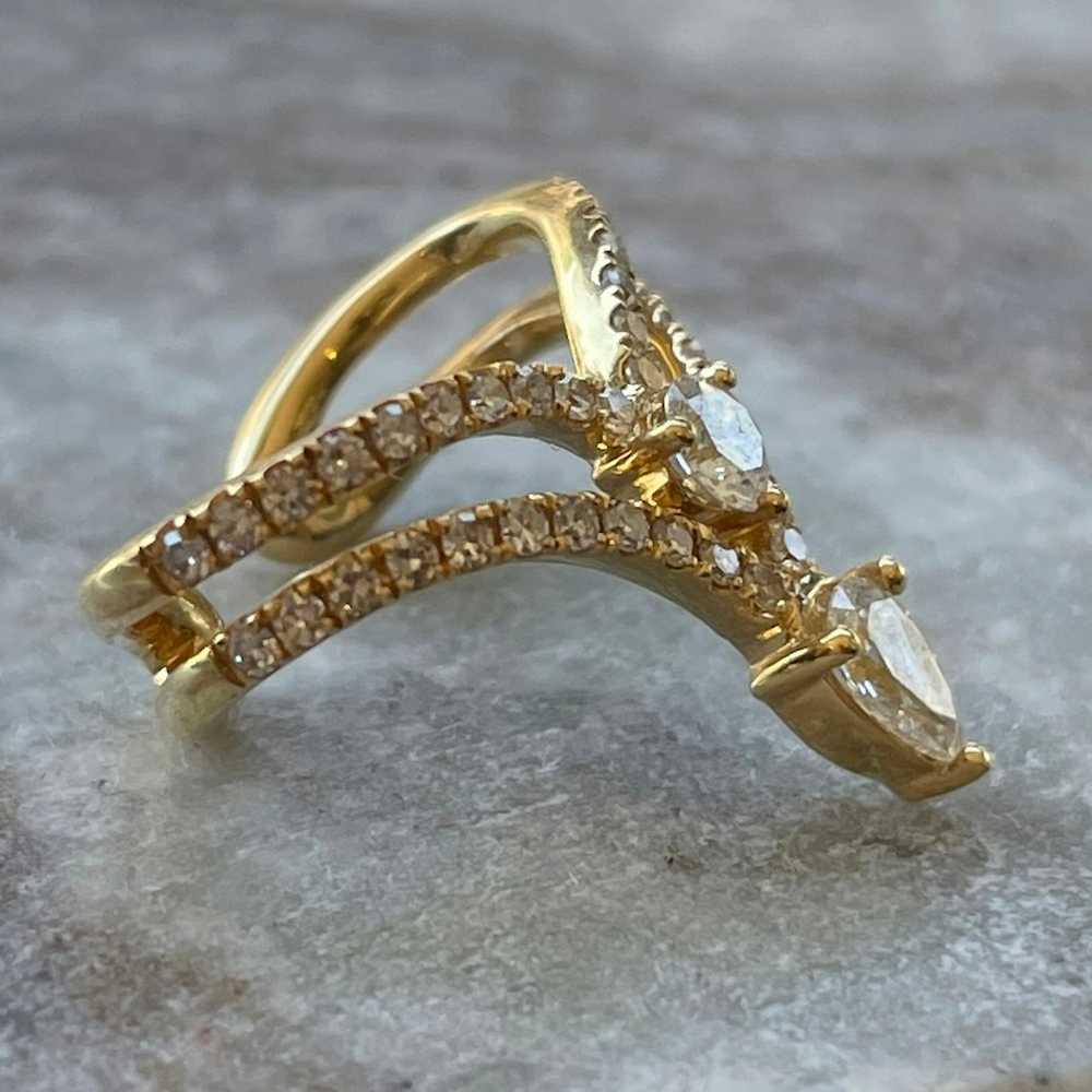 Shay Jewelry 18k Yellow Gold Teardrop Diamond Ear… - image 4