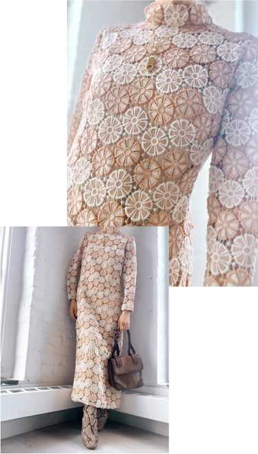 60s illusion lace column dress