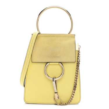 CHLOE Suede Calfskin Mini Faye Bracelet Bag Lemona