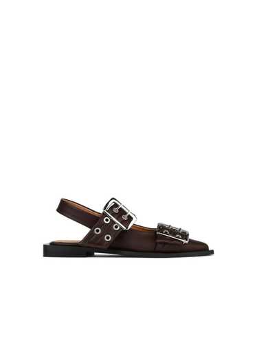 Ganni Ganni Brown Leather Ballet Flats