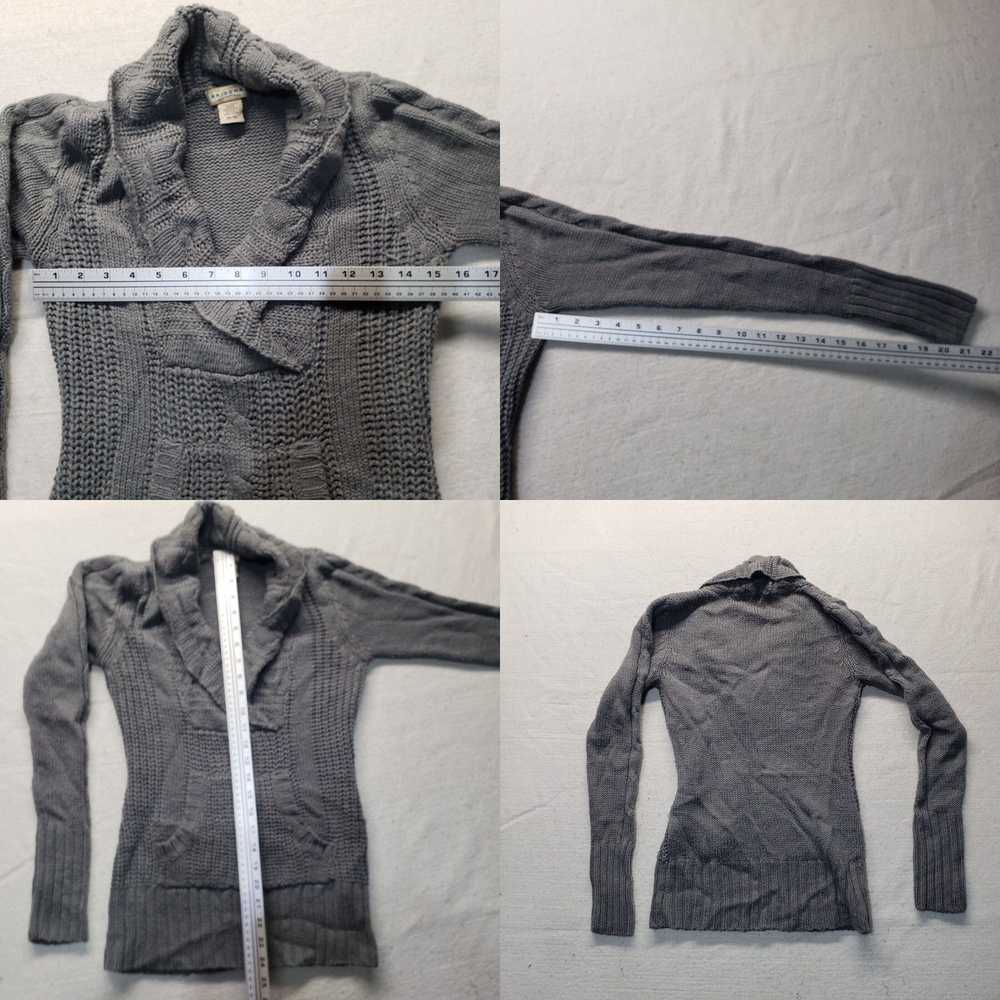 AriZona Arizona Sweater Gray V Neck Stretch Cable… - image 4