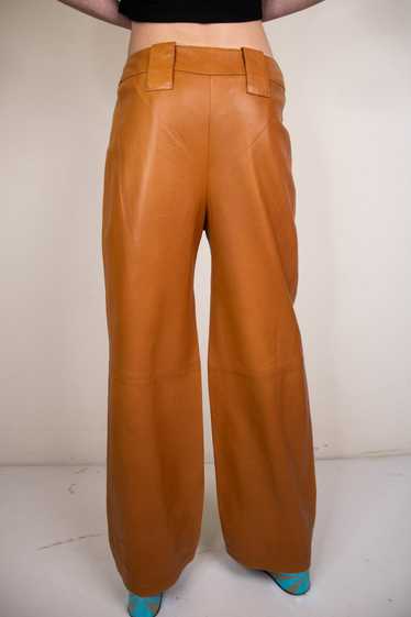 Chanel, Tan Spring Wide-leg Leather Pants