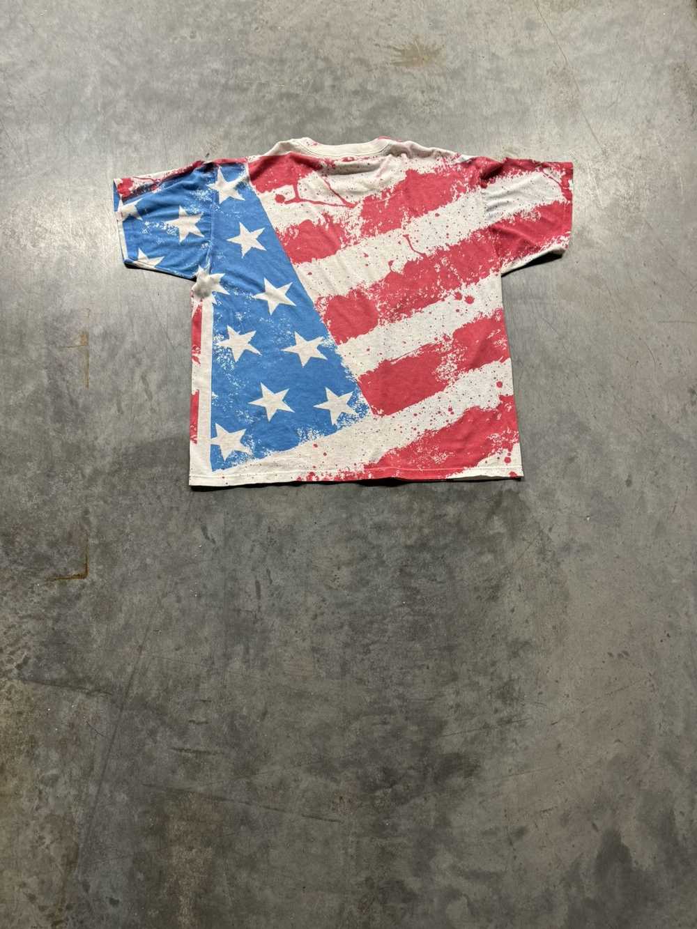 Vintage Vintage USA Flag Splatter All Over Print … - image 4