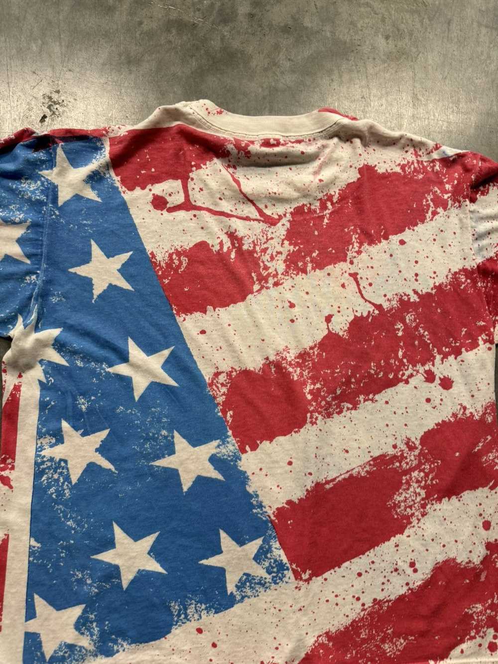 Vintage Vintage USA Flag Splatter All Over Print … - image 5