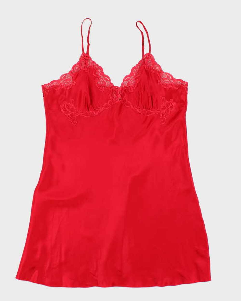 90s Neiman Marcus Red Slip Dress - L - image 1