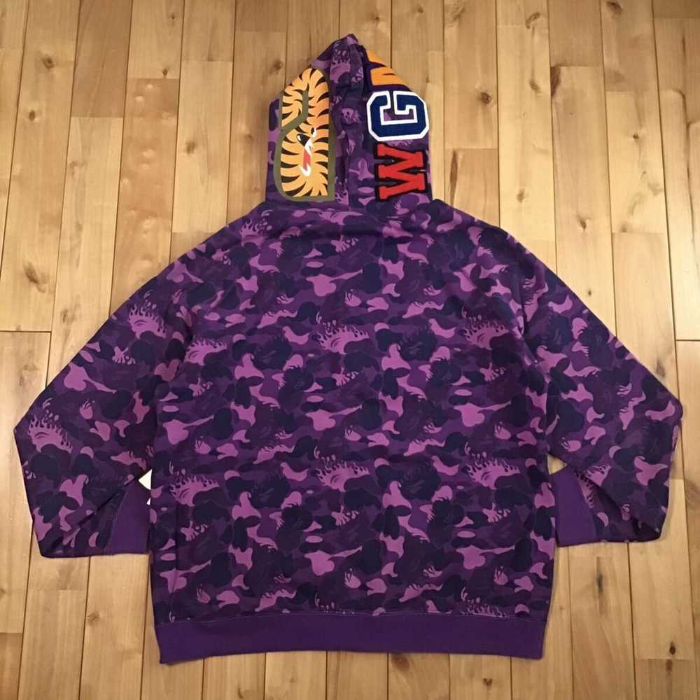 Bape × Nigo Fire Camo Shark Full Zip Hoodie a bat… - image 2