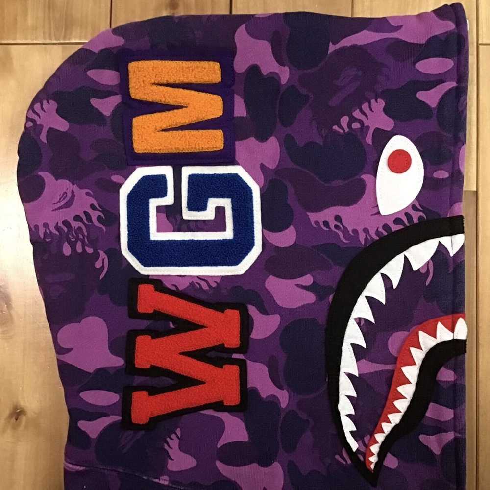 Bape × Nigo Fire Camo Shark Full Zip Hoodie a bat… - image 4