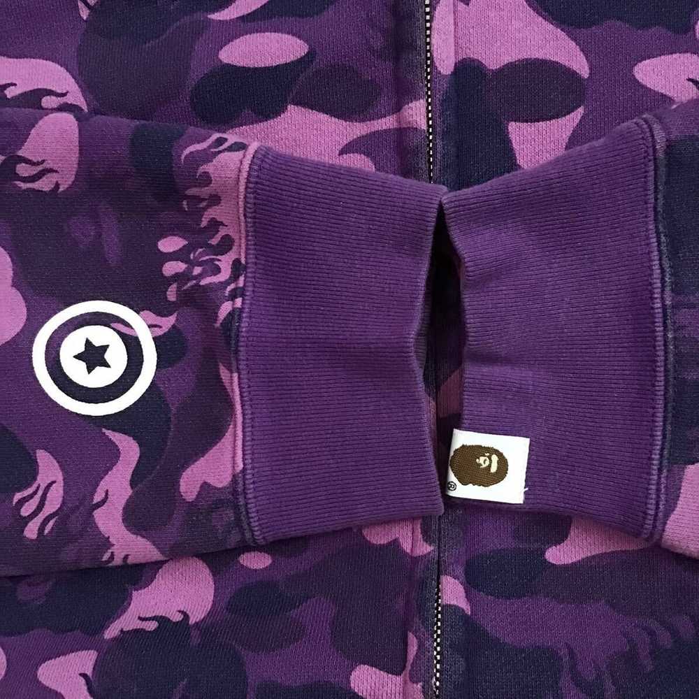 Bape × Nigo Fire Camo Shark Full Zip Hoodie a bat… - image 6