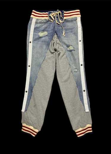 Greg Lauren 50/50 DENIM BORG LOUNGE HYBRID PANTS