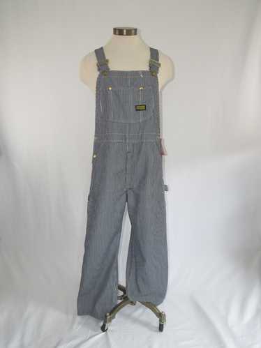 "Tough Skins" Blue & White Stripe Overalls