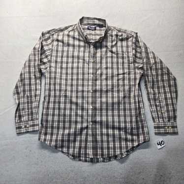 Vintage Puritan Brown Plaid Button Up Short Sleev… - image 1