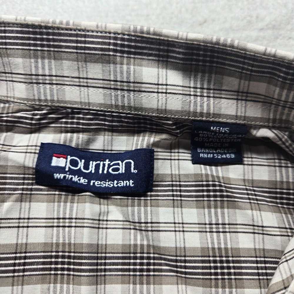 Vintage Puritan Brown Plaid Button Up Short Sleev… - image 3