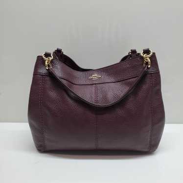 COACH 'LEXY' BURGUNDY SMALL LEATHER SHOULDER BAG 1