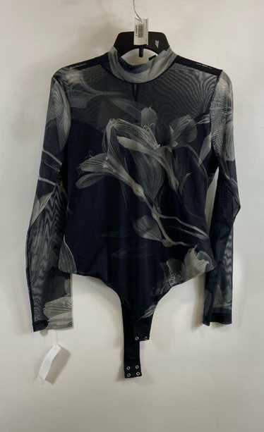 NWT AllSaints Women Black Floral Elia Iris Long Sl