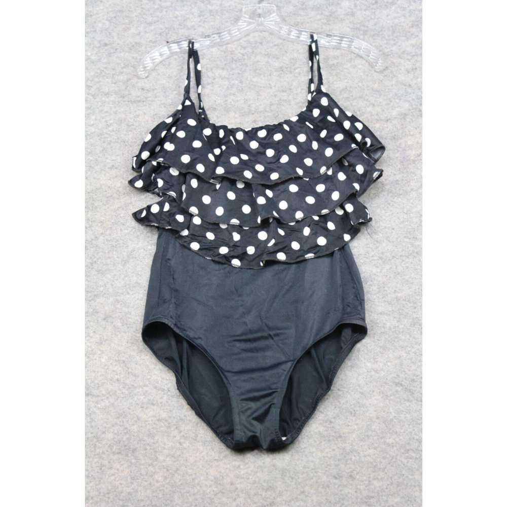 Vintage Sirena Bathing Suit Size 12 Black White P… - image 1