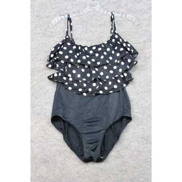 Vintage Sirena Bathing Suit Size 12 Black White P… - image 1