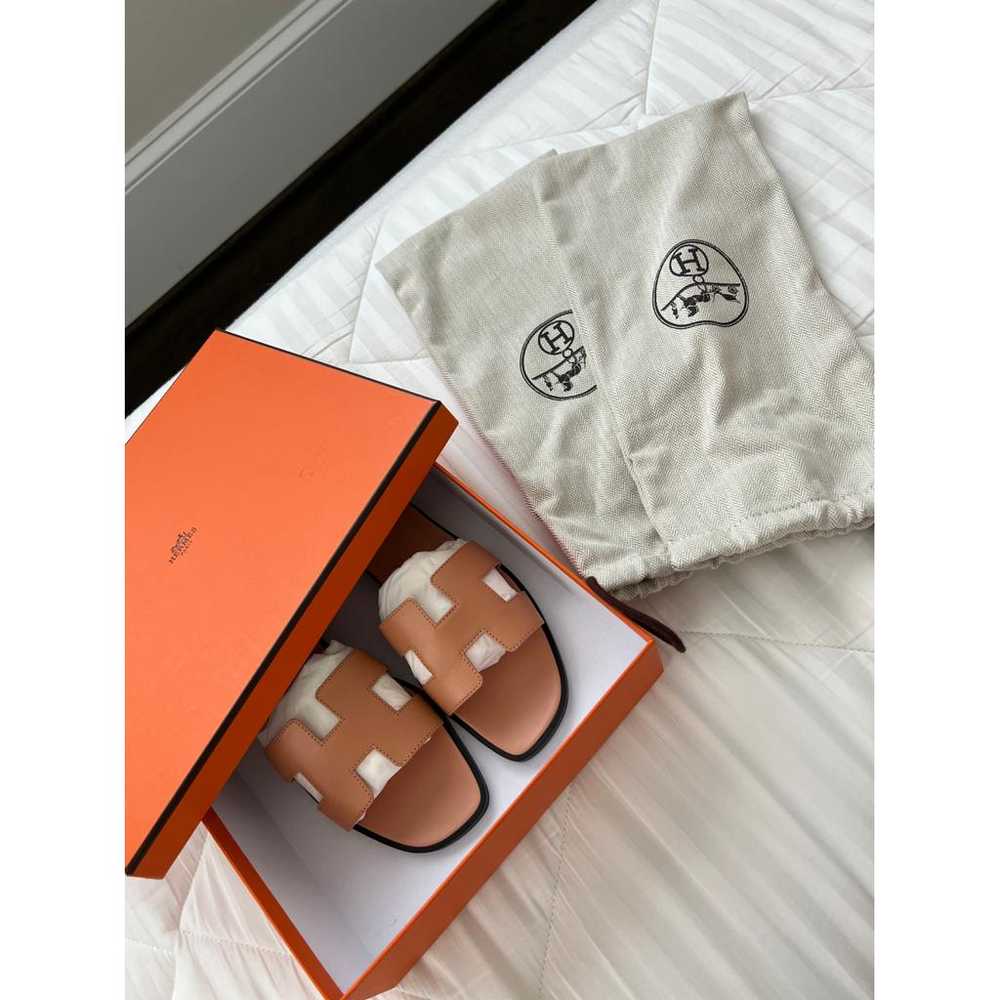 Hermès Oran leather sandal - image 8