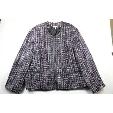 Vintage Fashion Bug Jacket Blazer 22W Purple Blac… - image 1