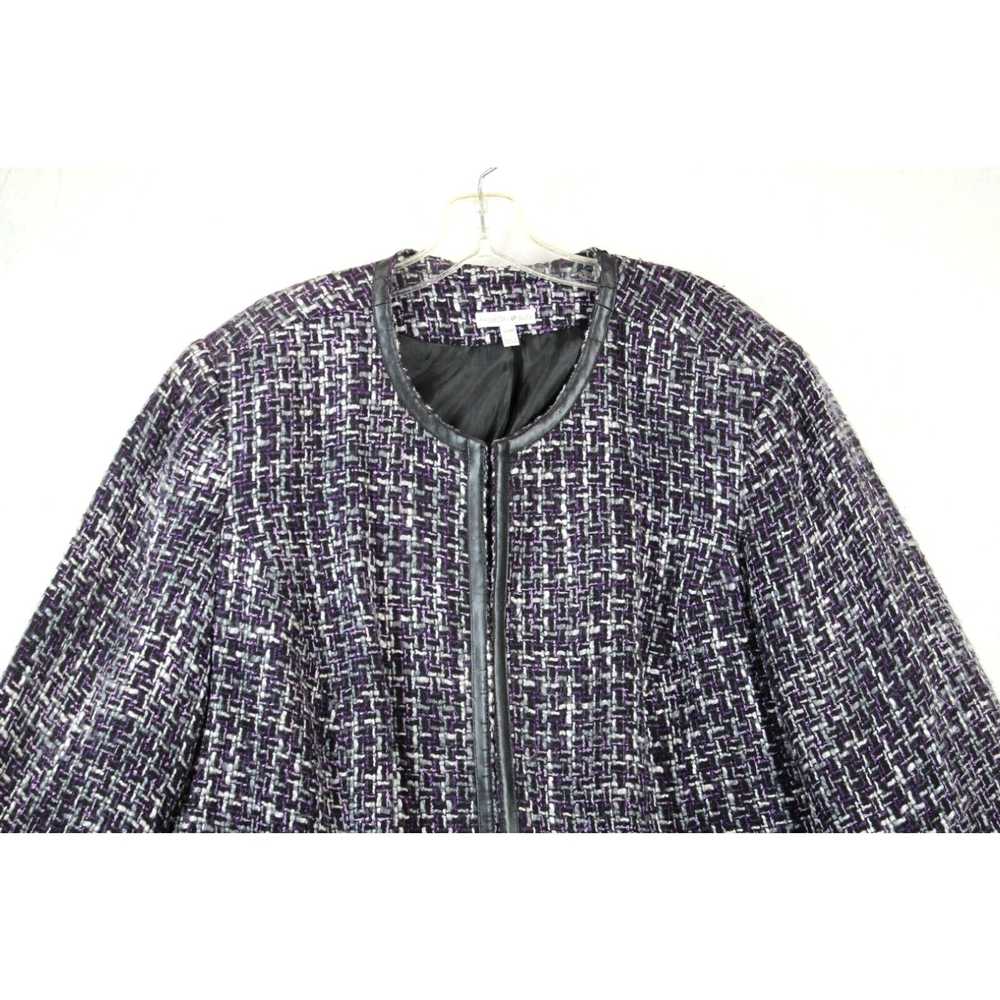 Vintage Fashion Bug Jacket Blazer 22W Purple Blac… - image 2