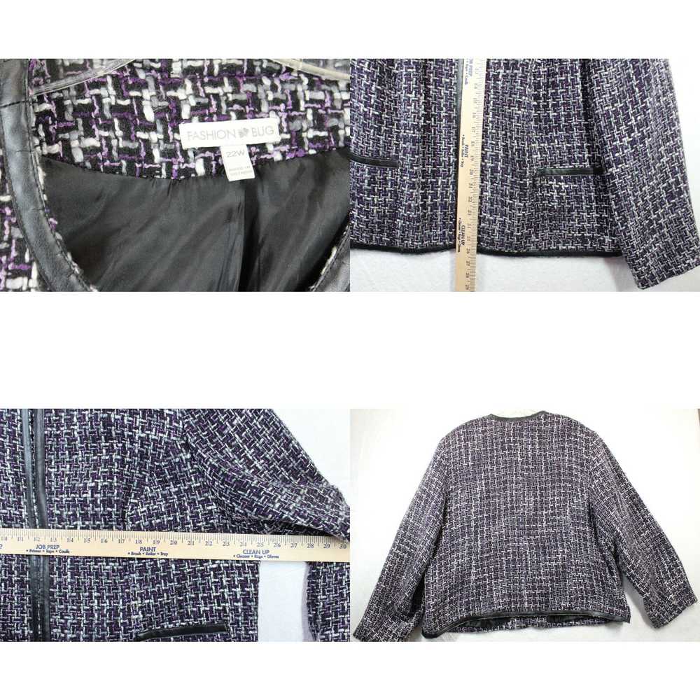 Vintage Fashion Bug Jacket Blazer 22W Purple Blac… - image 4
