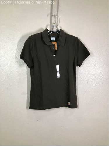 NWT Carhartt Womens Brown Short Sleeve Collared Go