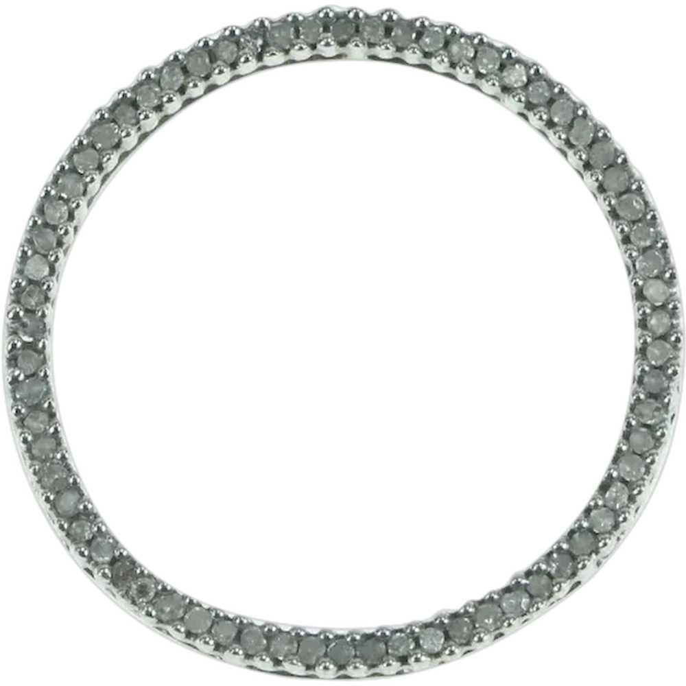 10K Vintage Diamond Circle Journey Symbol Pendant… - image 1