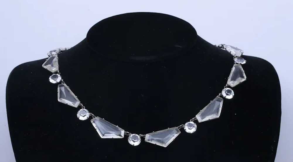 Art Deco Sterling Silver Open Back Geometric Neck… - image 2