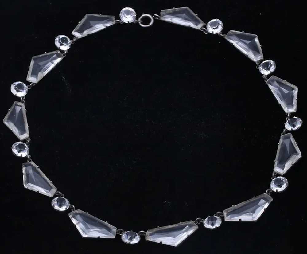 Art Deco Sterling Silver Open Back Geometric Neck… - image 3