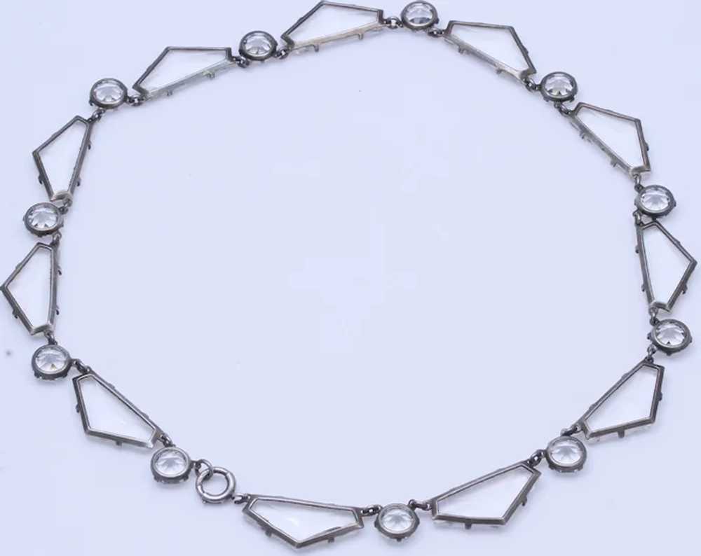 Art Deco Sterling Silver Open Back Geometric Neck… - image 5