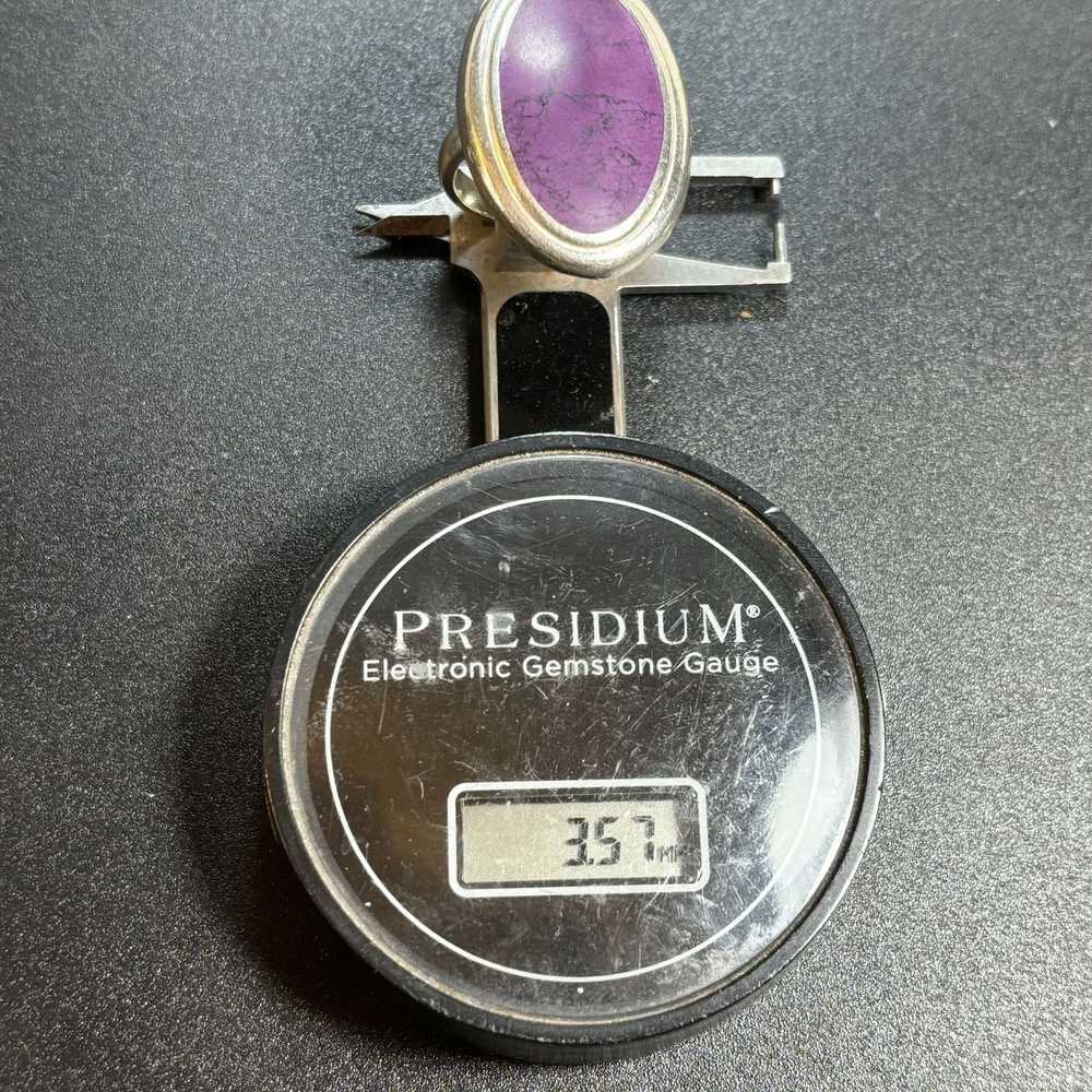 Vintage VTG Sterling Silver 925 Dyed Purple Turqu… - image 9