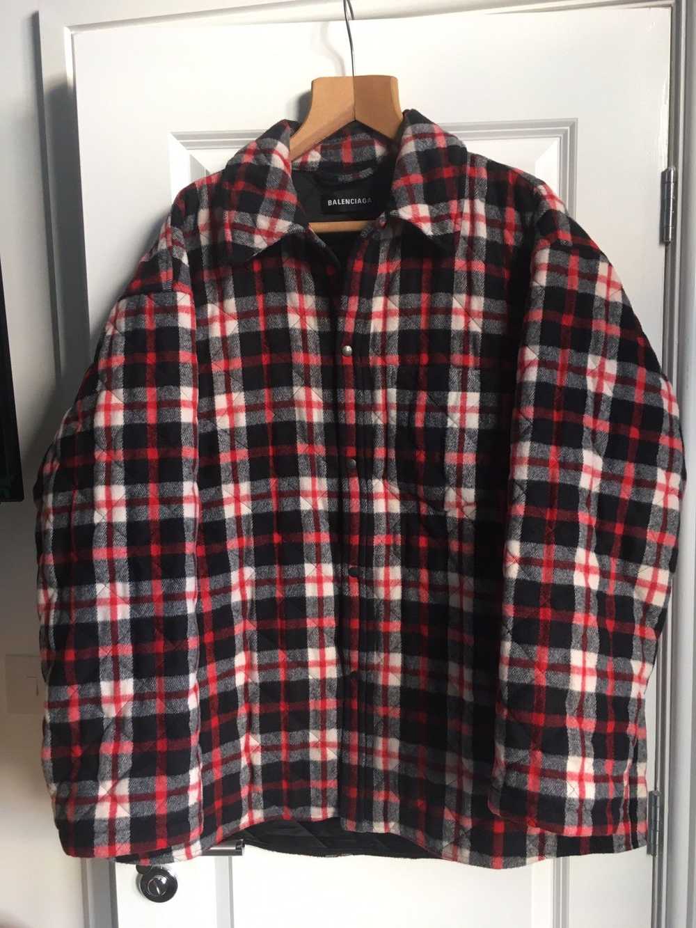 Balenciaga Balenciaga Huge Padded Plaid Flannel C… - image 1