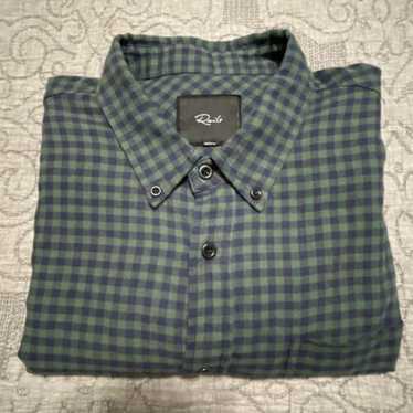 Rails Flannel Navy/ Forest Check Button Down Long… - image 1