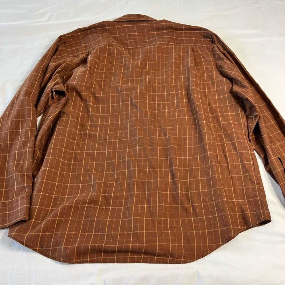 Other VanHeusen Men's XL Brown Plaid Long-Sleeve … - image 5