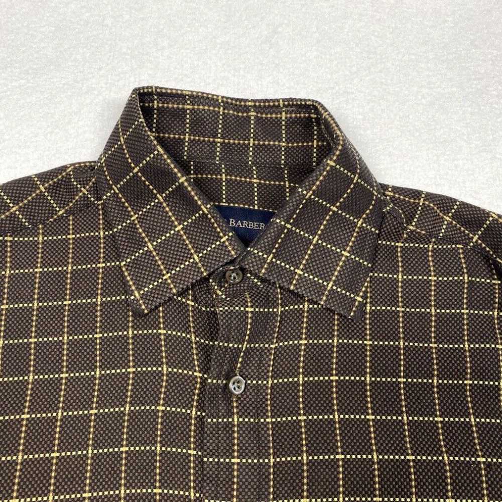 Vintage Scott Barber Shirt Mens Small Brown Plaid… - image 3