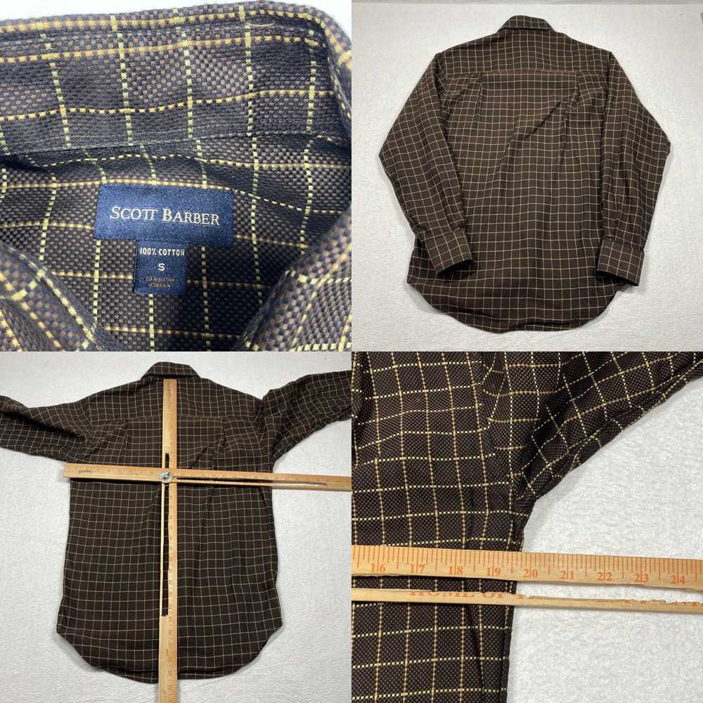 Vintage Scott Barber Shirt Mens Small Brown Plaid… - image 4